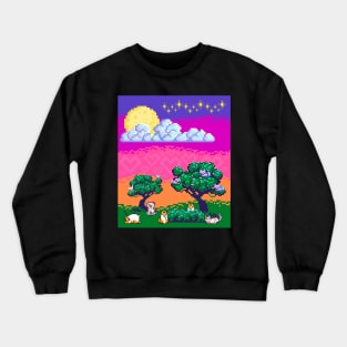 Pixelated Pets at Sunset Crewneck Sweatshirt